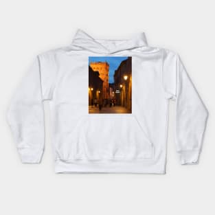 Calle de la Campania street at dusk, Salamanca Kids Hoodie